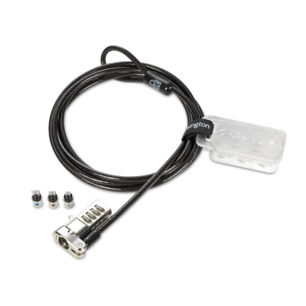 Kensington - Candado 3 en 1 para portátiles - Reiniciable - Bloqueo de cable de seguridad