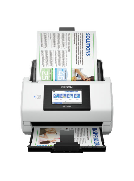 Epson DS-790WN - Escáner de documentos - Sensor de imagen de contacto (CIS) - a dos caras - 215.9 x 6096 mm - 600 ppp x 600 ppp - hasta 45 ppm (mono) / hasta 45 ppm (color) - Alimentador automático de documentos (ADF) (100 hojas) - hasta 7000 exploraciones por día - USB 3.0, Gigabit LAN, USB 2.0 (Host)